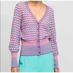 ALDO MARTINS pink purple Rodas cardigan sz XL